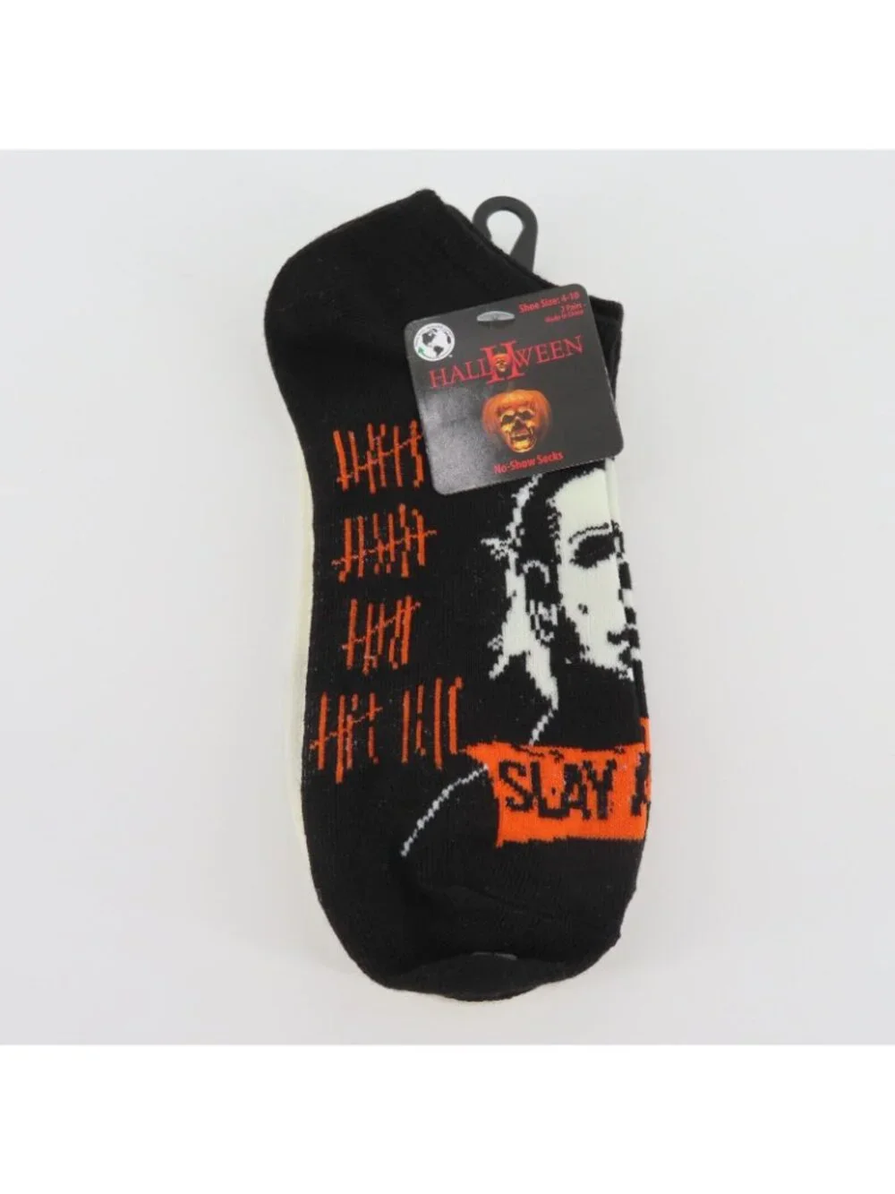 Halloween II Michael Myers Womens 4-10 No Show Socks Kill Count Horror Movie NEW